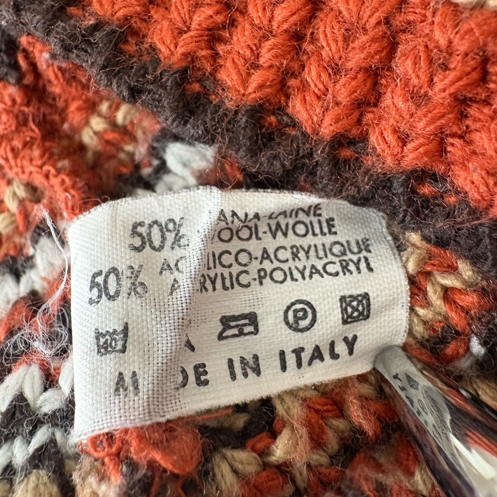 Vintage Zigzag V-Shaped Patterned Wool Blend Mock… - image 5